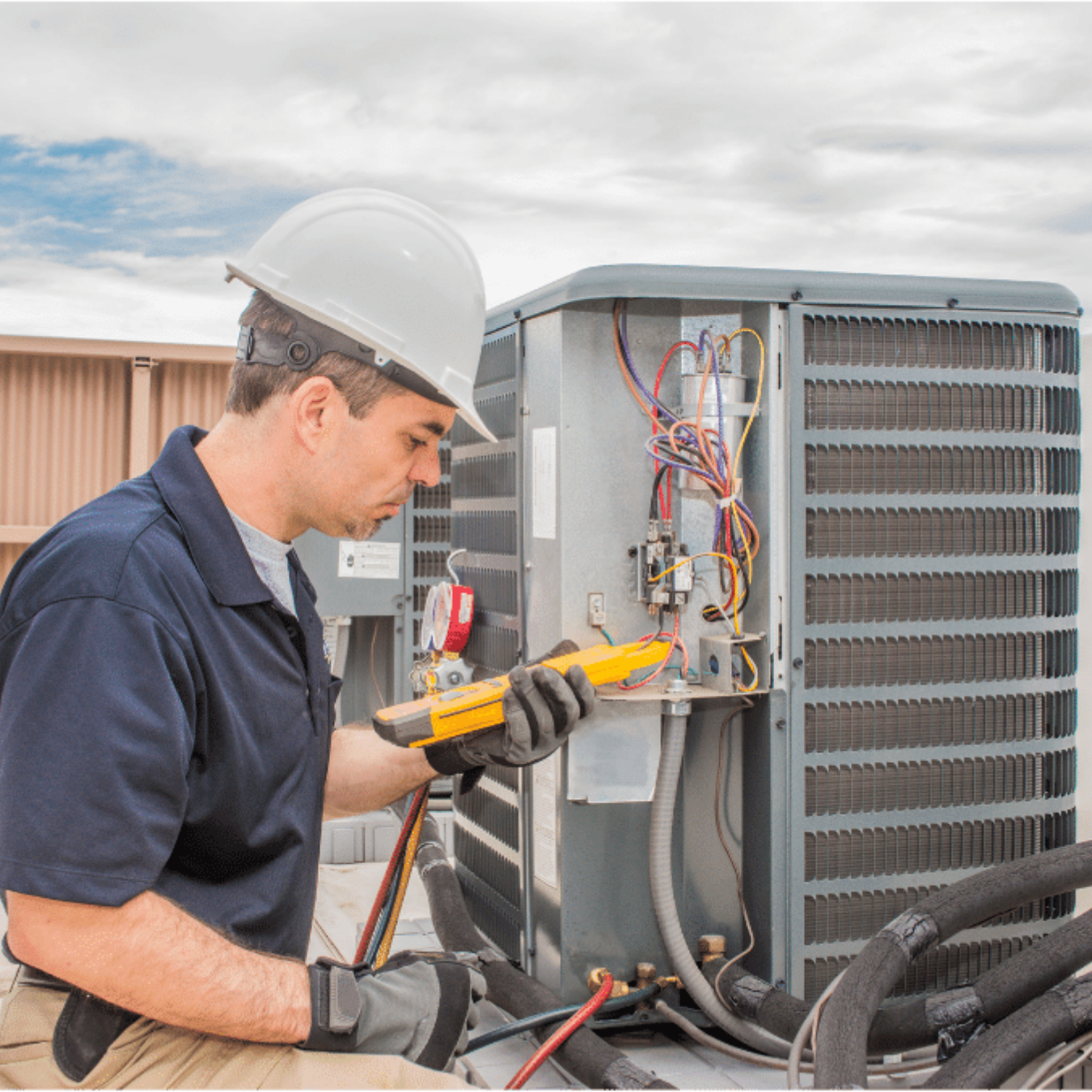 Huron County Heating & Cooling HVAC technician on a service call in Huron County, Ontario